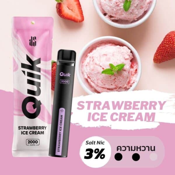 ks quik 2000 puffs strawberry ice cream